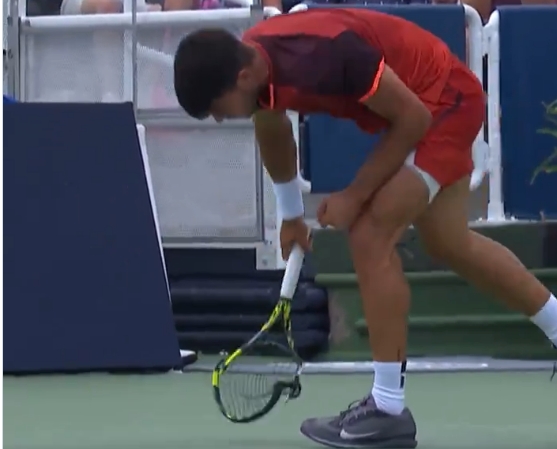 Frustrated Carlos Alcaraz destroys his racket in anger as Spaniard crashes out to Gael Monfils in Cincinnati Open 2R