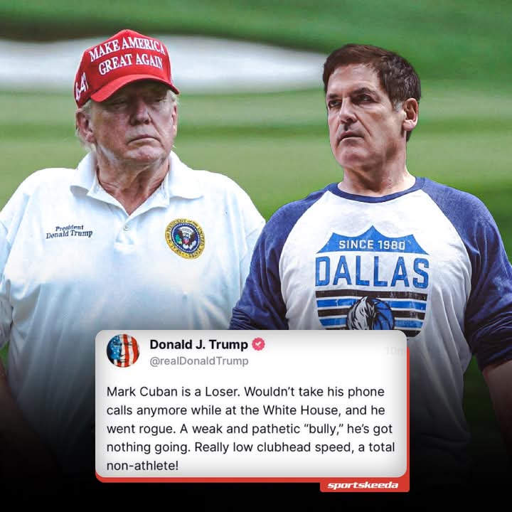 “He’s always been a LOSER!”😂 Donald Trump takes a swing at Mark Cuban’s golf game.