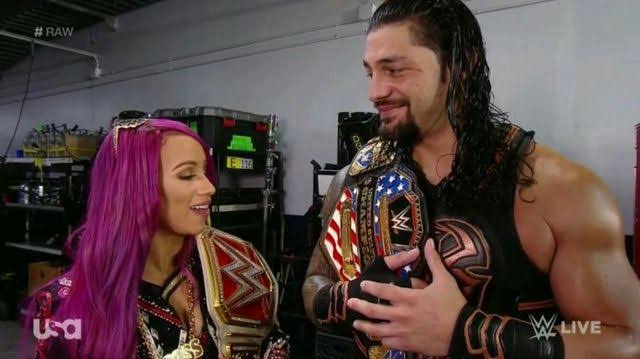 Romantic moments between Roman Reigns and Sasha Banks