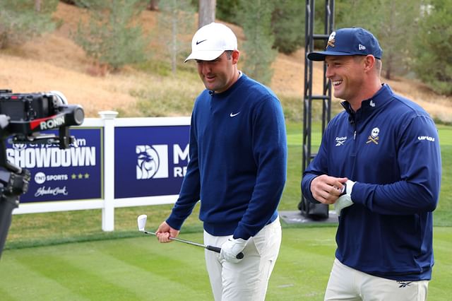 Bryson DeChambeau accidentally hits Scottie Scheffler’s dad with an errant tee shot at The Showdown